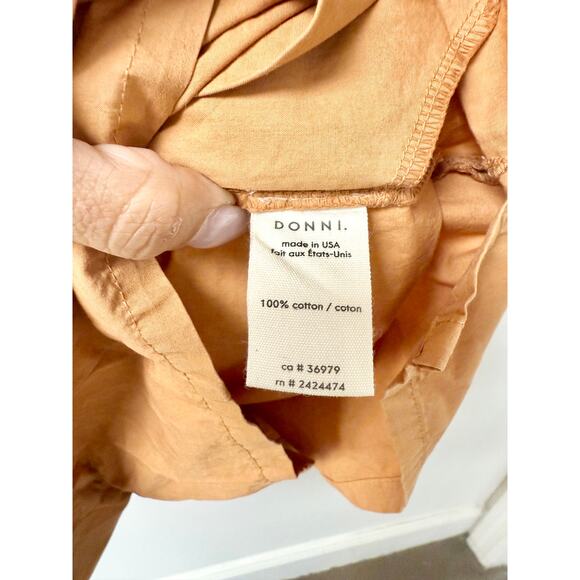 DONNI. Cotton Poplin Pull On Elastic Waist The Pop Boxers Short Camel Women's XS - Picture 5 of 6